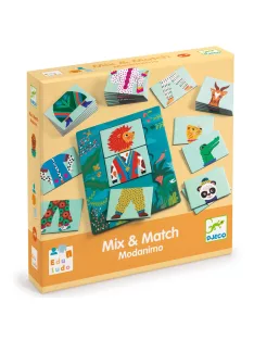   Djeco Fejlesztőjáték Állatdivat 54 db-os - Eduludo Mix and Match Modanimo