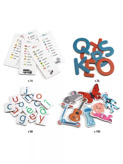 Djeco Fejlesztőjáték Csak Francia nyelvre - Grand coffret Lettres