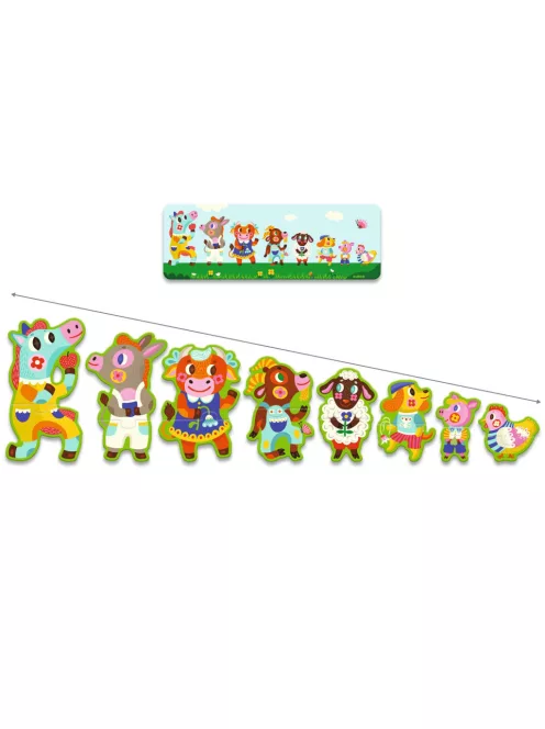 Djeco Sorozatkirakó puzzle Nagyok és kicsik a tanyán 16 db-os - Big and small on the farm