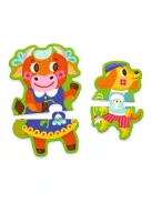 Djeco Sorozatkirakó puzzle Nagyok és kicsik a tanyán 16 db-os - Big and small on the farm