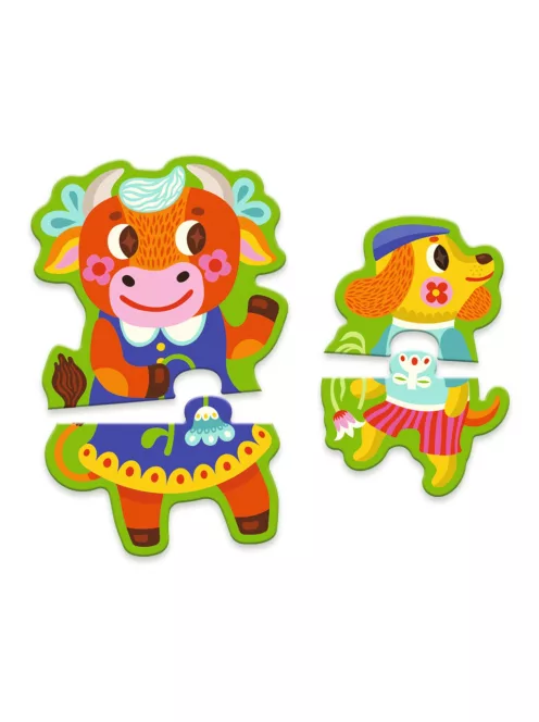 Djeco Sorozatkirakó puzzle Nagyok és kicsik a tanyán 16 db-os - Big and small on the farm