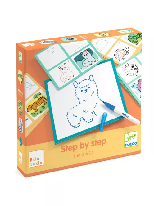 Djeco Eduludo Rajzolás lépésről lépésre Mintázat - Eduludo Step by Step Lama & Co