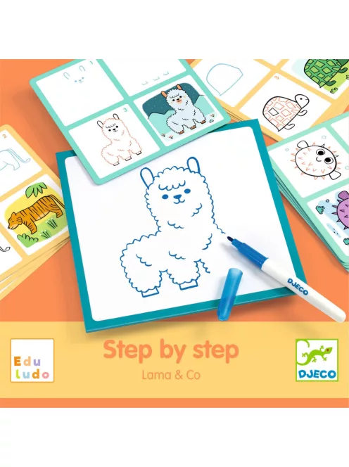 Djeco Eduludo Rajzolás lépésről lépésre Mintázat - Eduludo Step by Step Lama & Co