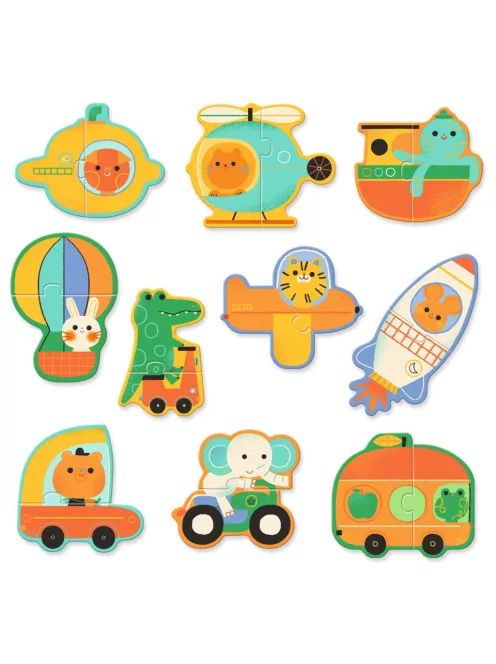 Djeco Párosító puzzle Járművek 20 db-os - Duo Vehicles