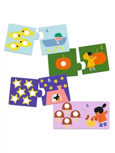   Djeco Párosító puzzle Számpárosító 24 db-os - First figures