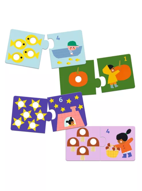Djeco Párosító puzzle Számpárosító 24 db-os - First figures
