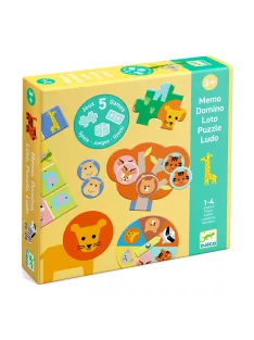   Djeco Társasjáték 5 az 1-ben Vadállatok - Wild animals, 5 GAMES