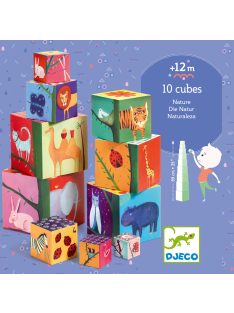   Djeco Toronyépítő kocka Természet és állatok - 10 nature & animal blocks