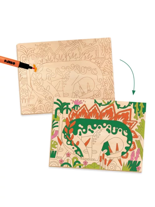 Djeco Design by Művészeti műhely Színező Dinóvilág - Dino world