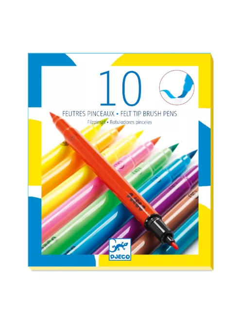 Djeco Ecsetfilc készlet - 10 ragyogó szín