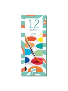 Djeco Gouache festék - 12 klasszikus szín