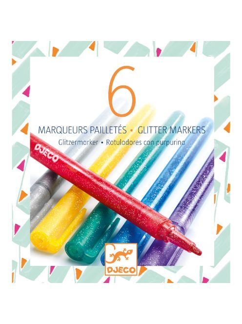 Djeco 6 darabos csillámtoll