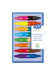 Djeco 8 duplavégű zsírkréta - 8 twins crayons