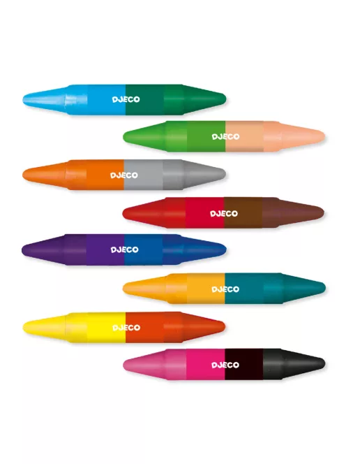 Djeco 8 duplavégű zsírkréta - 8 twins crayons