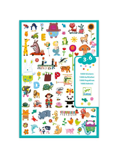 Djeco Matricák, 1000 matrica - 1000 stickers for little ones