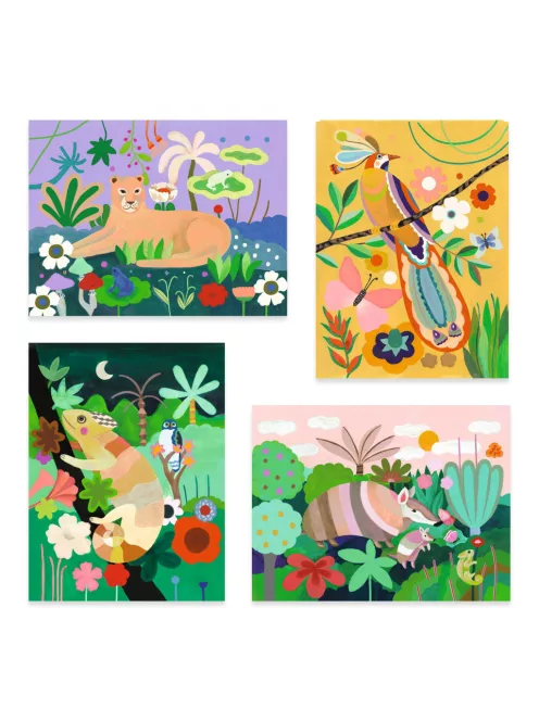 Djeco Design by Művészeti műhely Festés kiemelkedően Trópusi erdő - Tropical forest