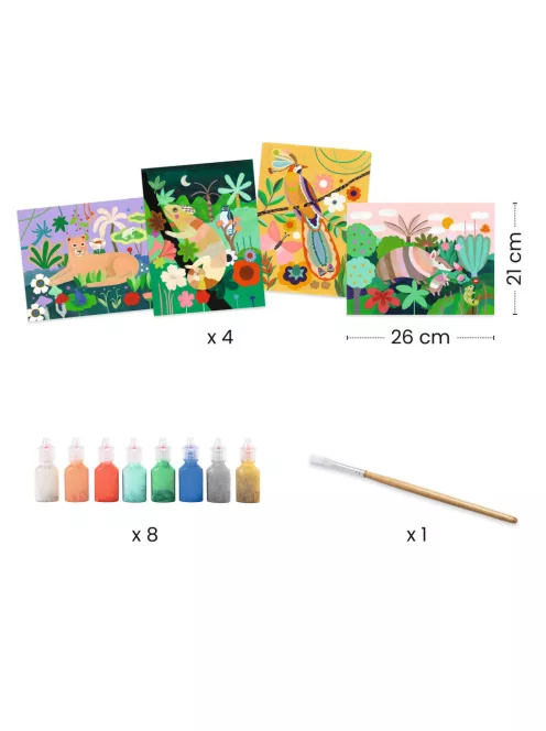 Djeco Design by Művészeti műhely Festés kiemelkedően Trópusi erdő - Tropical forest
