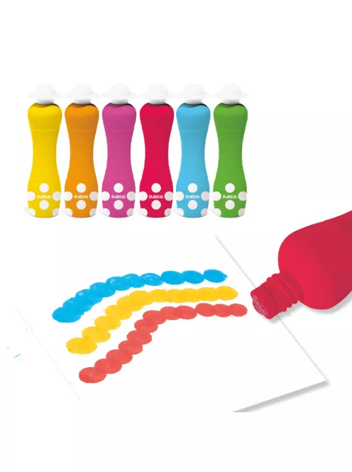 Djeco Marok filc 6 színben - Pontozó festés - 6 foam markers