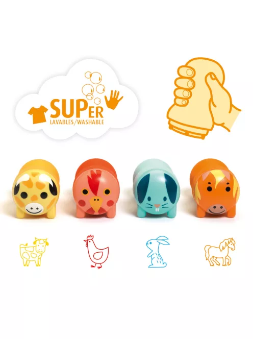 Djeco Design by Stamps for little ones - Farm animals
