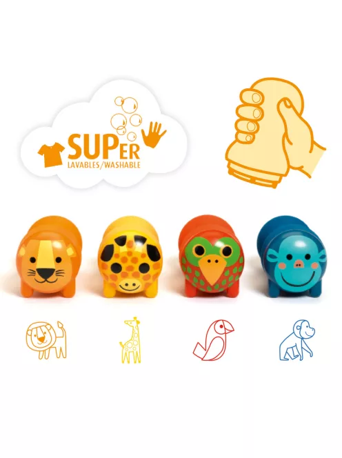 Djeco Design by Stamps for little ones - Safari animals