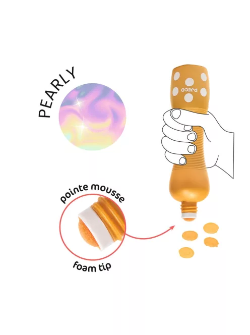 Djeco Marok filc készlet 4 gyöngyház színben Pontozó színezés - Large dot markers