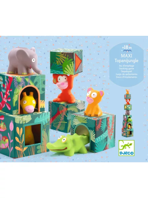 Djeco Toronyépítő Maxi szavannai állatok - Maxi Topanijungle
