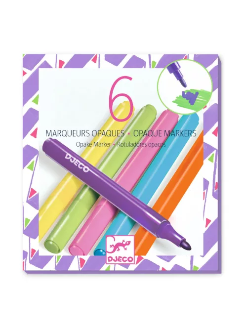 Djeco Filctoll készlet 6 fedő szín "80-as évek" - 6 opaque markers