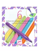 Djeco Filctoll készlet 6 fedő szín "80-as évek" - 6 opaque markers
