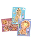 Djeco Kollázs műhely Bolyhos barátok gyapjúval és tépőzárral - Wool and Velcro Fluffy friends!