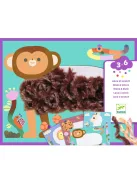 Djeco Kollázs műhely Bolyhos barátok gyapjúval és tépőzárral - Wool and Velcro Fluffy friends!