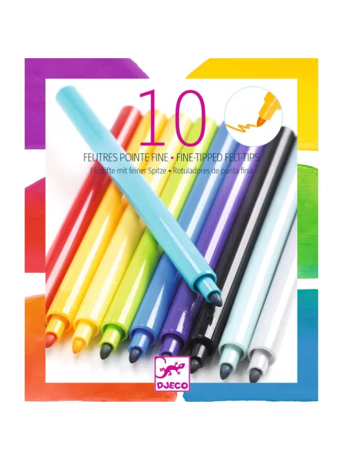 Djeco Filctoll készlet Szivárvány 10 színű - Rainbow