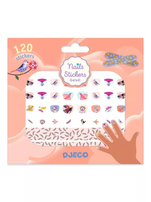 Djeco Design by Körömmatricák Madarak és tollak - Feathers