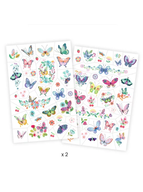 Djeco: Design by Tetováló matricák - Álompillangók - Dream butterflies