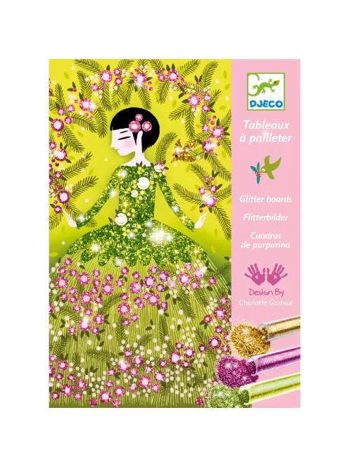 Djeco Csillámkép készítő - Csillogó ruhák - Glitter dresses