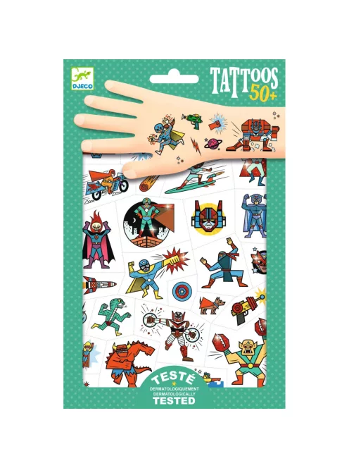 Djeco Tetováló matricák Szupehősök - Heroes vs villains