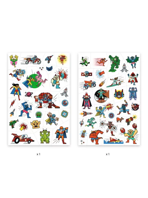 Djeco Tetováló matricák Szupehősök - Heroes vs villains