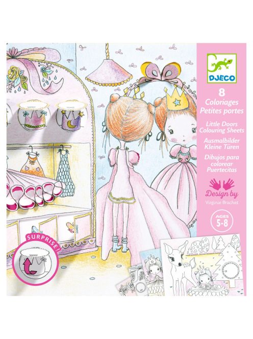 Djeco Design by Meglepetés színezők Pupi kis ajtói - Pupi's little doors