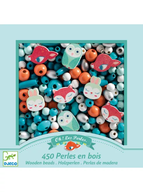 Djeco Fagyöngyök Erdei állatkák - Wooden beads small animals