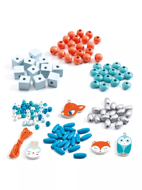 Djeco Fagyöngyök Erdei állatkák - Wooden beads small animals