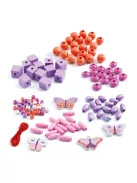 Djeco Fagyöngyök Pillangók - Wooden beads buterflies