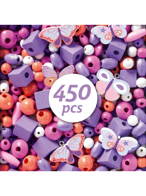 Djeco Fagyöngyök Pillangók - Wooden beads buterflies