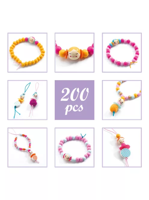 Djeco Gyöngyfűzés Fagyöngyök és figurák - Beads and figurines