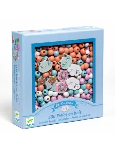 Djeco Fagyöngyök - Szivárvány - Wooden beads, Rainbow