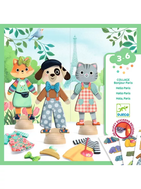Djeco Design by Papírbaba öltöztető Stílusosan Párizsban - Bonjour Paris