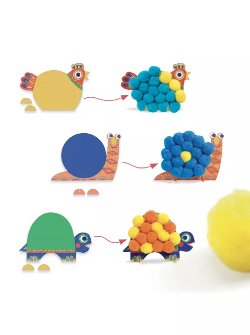 Djeco Pompom képkészítő, Óriás pompom állatok