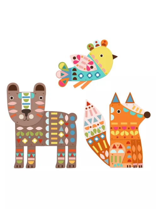 Djeco Design by Kollázs műhely Mackó róka madárka - 3 giant animals