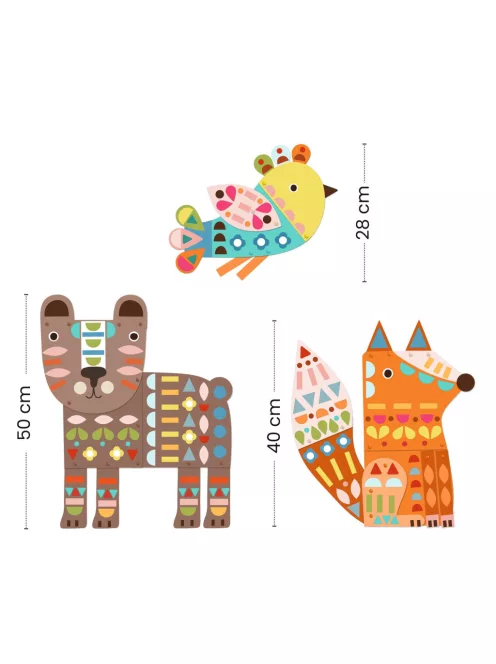 Djeco Design by Kollázs műhely Mackó róka madárka - 3 giant animals