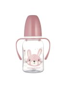 Canpol babies Keskeny nyakú cumisüveg fogantyúval, CUTE ANIMALS, 120 ml, nyuszi