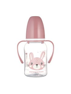   Canpol babies Keskeny nyakú cumisüveg fogantyúval, CUTE ANIMALS, 120 ml, nyuszi