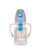 Canpol babies Keskeny nyakú cumisüveg fogantyúval, CUTE ANIMALS, 120 ml, nyuszi